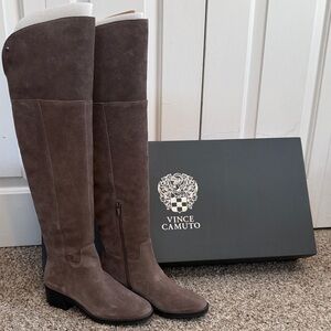 Vince Camuto Taupe Suede Tall Boots